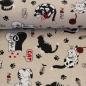 Preview: Dekodruck Katzen auf Beige meliert von Swafing